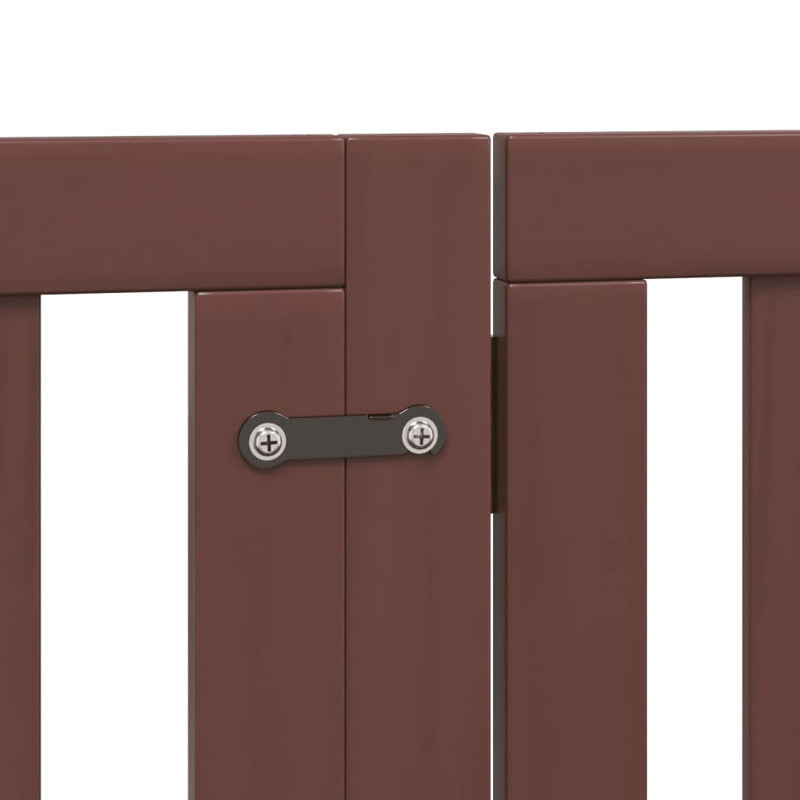 Vidaxl Puerta De Perros Plegable 9 Paneles Madera Álamo Marrón 450 Cm_5