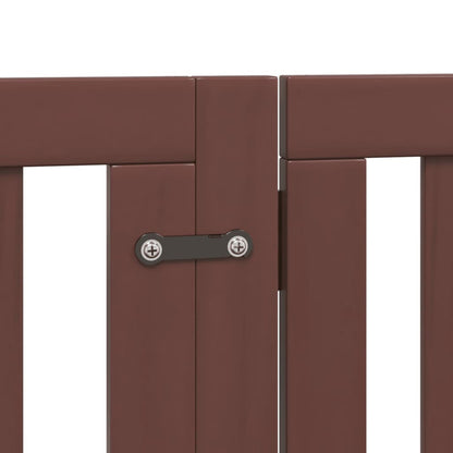 Vidaxl Puerta De Perros Plegable 9 Paneles Madera Álamo Marrón 450 Cm_5