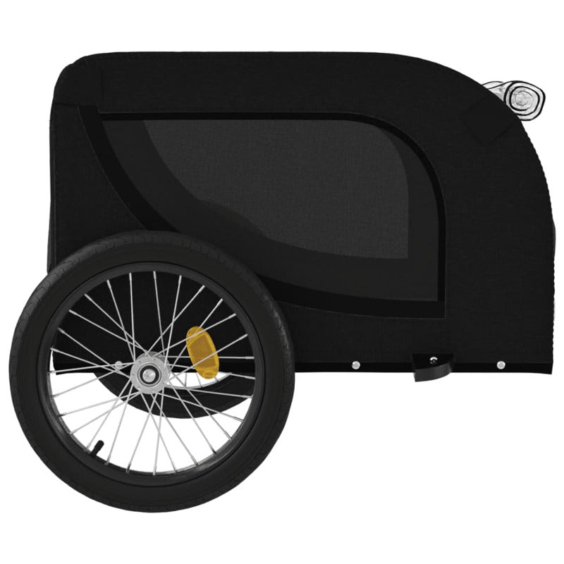 Vidaxl Remolque De Bicicleta Mascotas Hierro Tela Oxford Negro_5