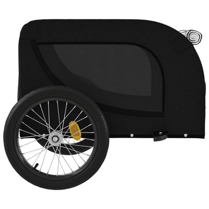 Vidaxl Remolque De Bicicleta Mascotas Hierro Tela Oxford Negro_5