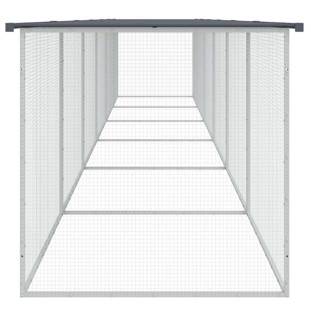 Vidaxl Gallinero Con Techo Acero Galvanizado Antracita 603x98x90 Cm_3