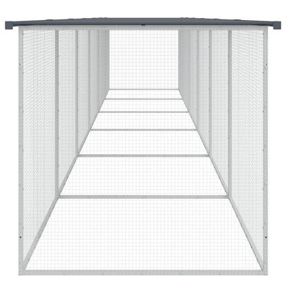 Vidaxl Gallinero Con Techo Acero Galvanizado Antracita 603x98x90 Cm_3