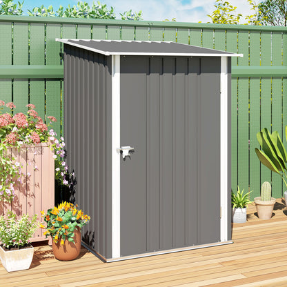 Outsunny Cobertizo De Jardín De Exterior 0,92 M² 100x103x160 Cm Gris_4