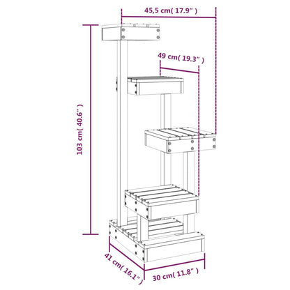 Vidaxl Árbol Para Gatos Madera Maciza De Pino 45,5x49x103 Cm_2