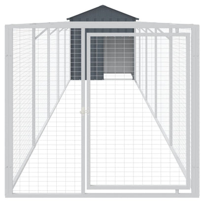 Caseta Perros Con Tejado Acero Galvanizado Gris 117x609x123 Cm_2