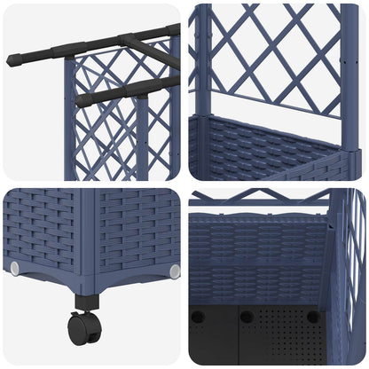 Cama Elevada Con Trellis Y Techo Gris 124 X 40 X 142 Cm Pp_5