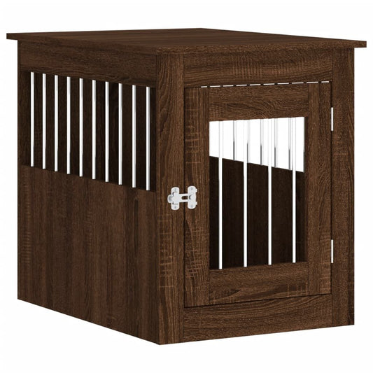Vidaxl Jaula Para Perros Madera De Ingeniería Roble Marrón 55x75x65 Cm_0