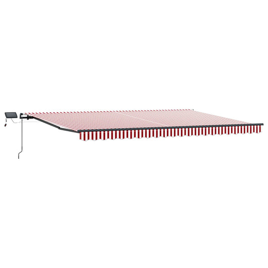 Toldo Retráctil Rojo Y Blanco 500 X 300 Cm Tela Y Aluminio_0