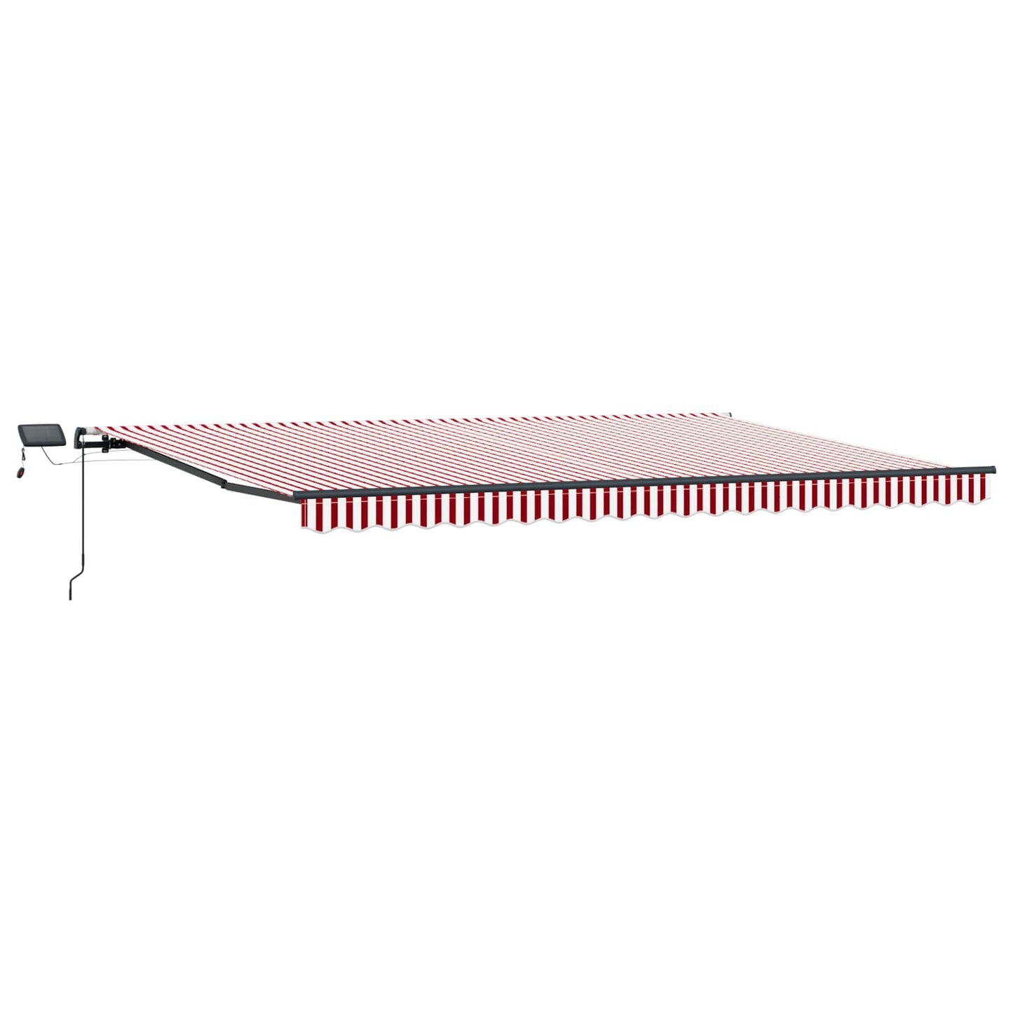 Toldo Retráctil Rojo Y Blanco 500 X 300 Cm Tela Y Aluminio_4