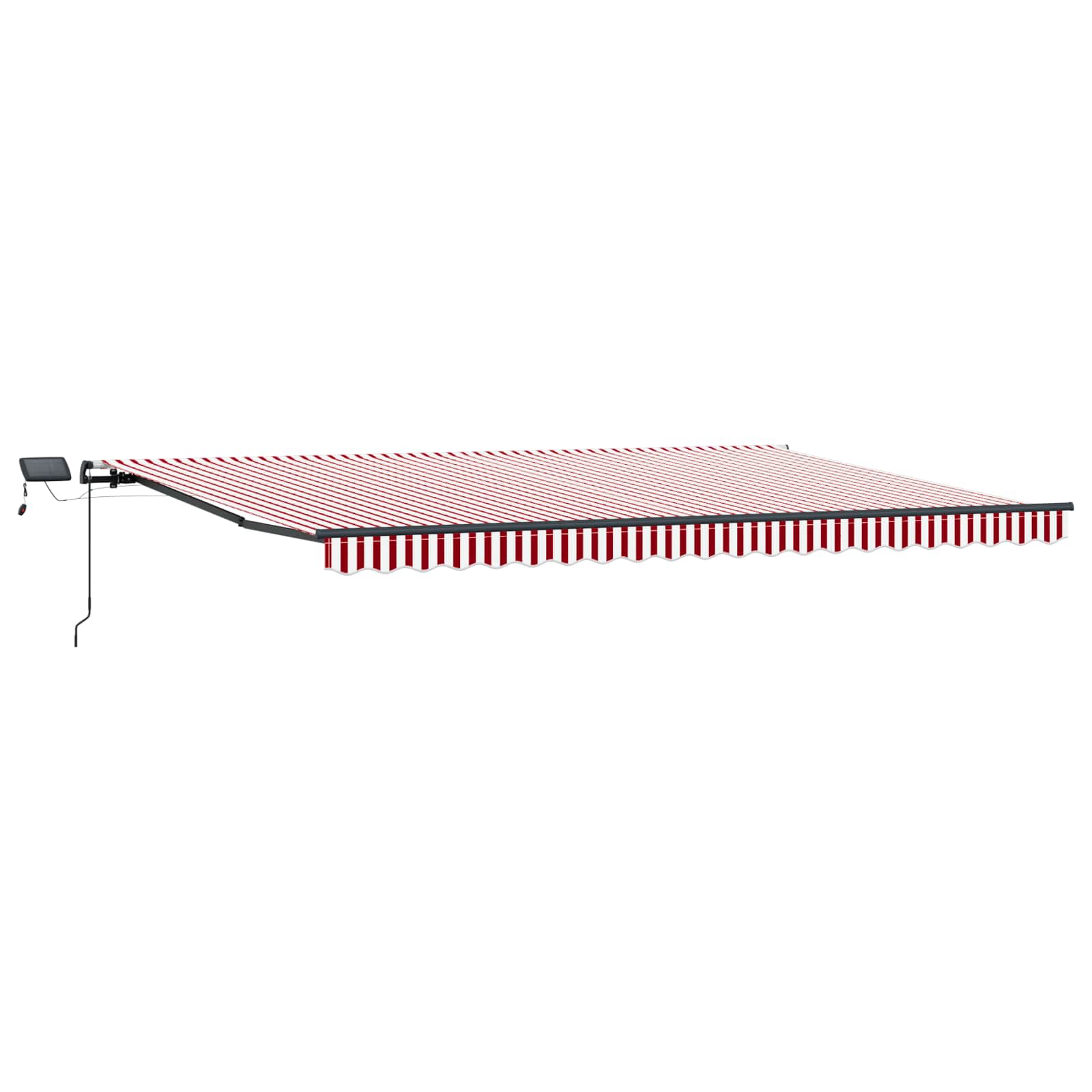 Toldo Retráctil Rojo Y Blanco 500 X 300 Cm Tela Y Aluminio_4