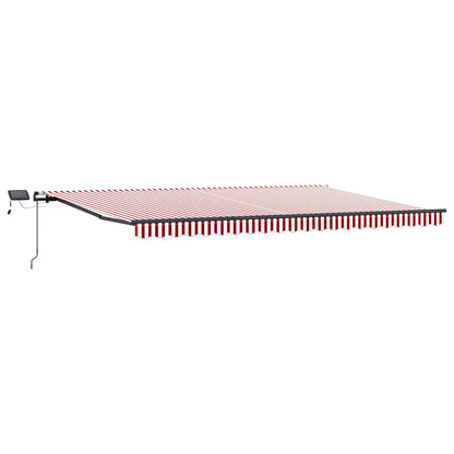 Toldo Retráctil Rojo Y Blanco 500 X 300 Cm Tela Y Aluminio_4