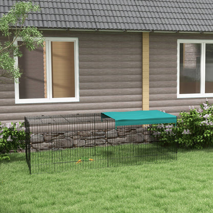Pawhut Jaula Para Animales Pequeños Con Puertas 220x85x70 Cm Verde_1