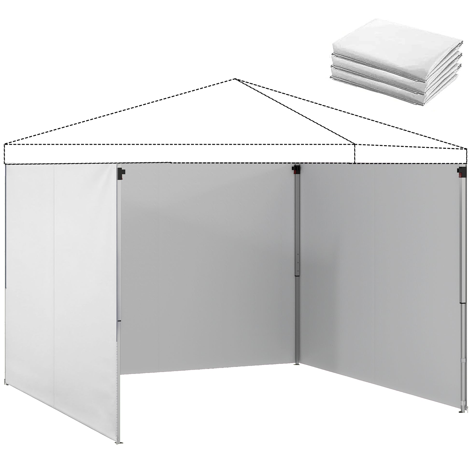 Outsunny 3 Paredes Laterales Para Carpas De 3x3 M Con Cremallera 300x200 Cm_0