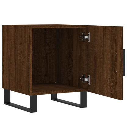 Mesita De Noche Madera De Ingeniería Marrón Roble 40x40x50 Cm_3