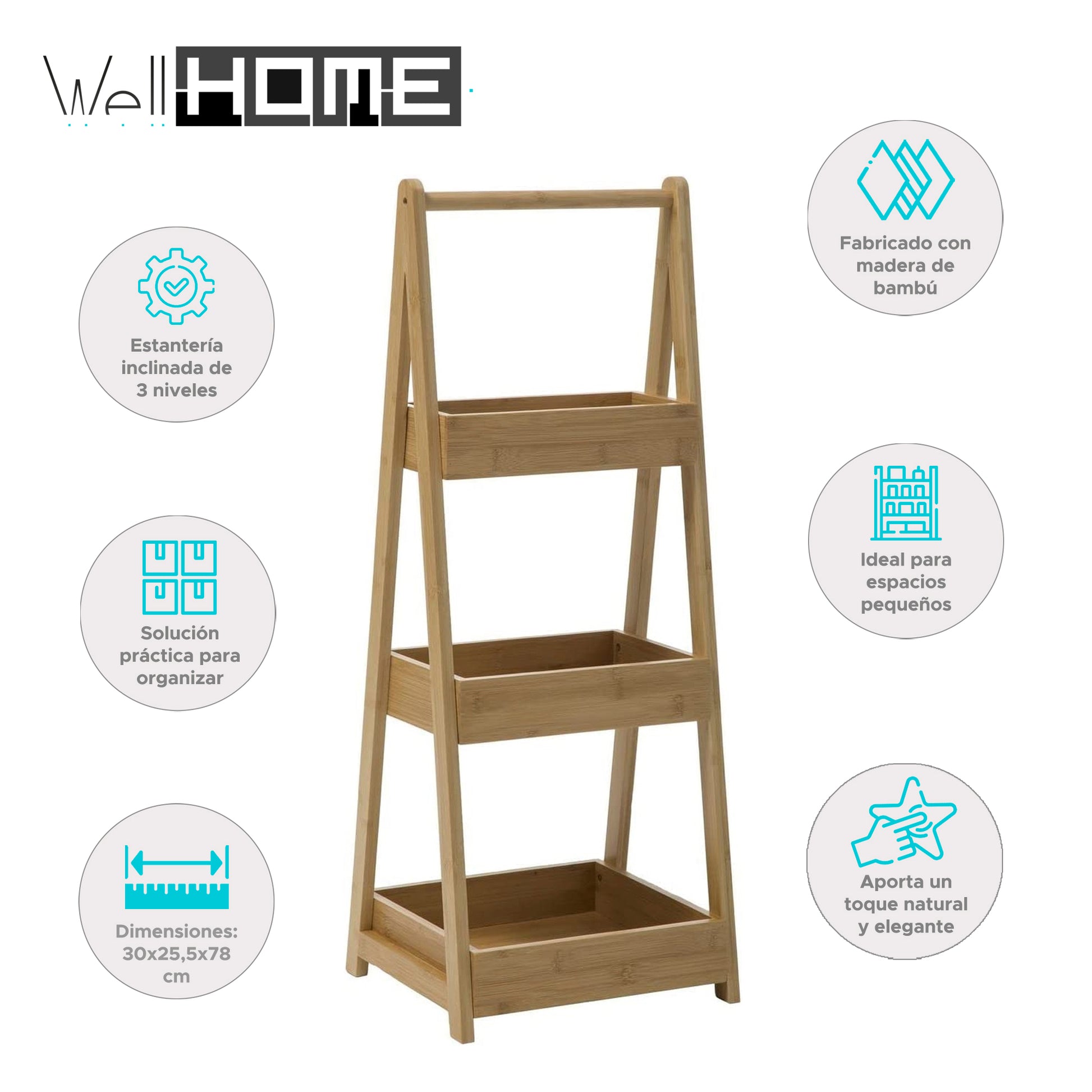Wellhome Servicio 3 Niveles Bambú Verde_1