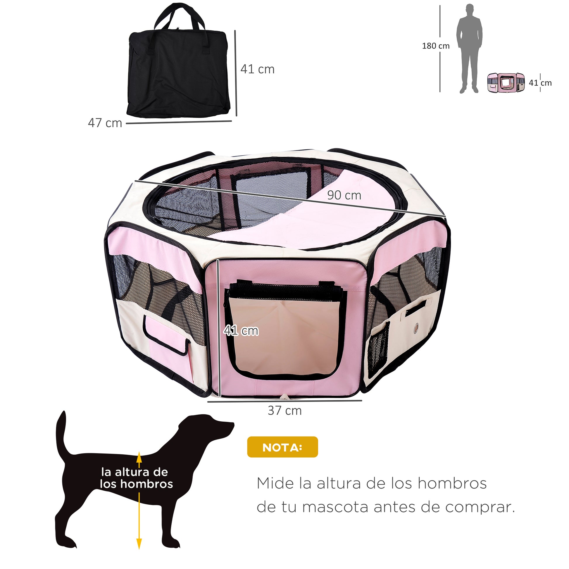 Pawhut Parque Plegable Para Perros Y Gatos_2