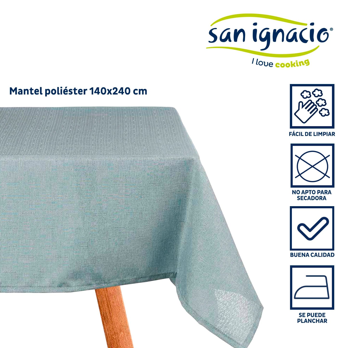 Mantel Poliester 140x240cm Azul Palo Colección Kinvara_1