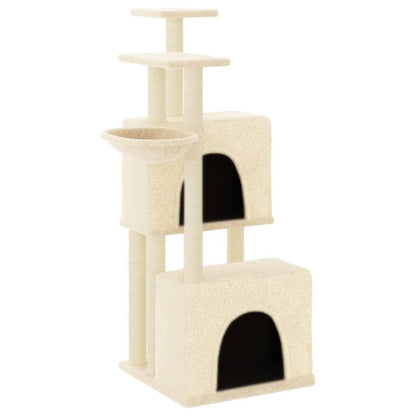 Vidaxl Rascador Para Gatos Con Postes De Sisal Color Crema 122 Cm_0