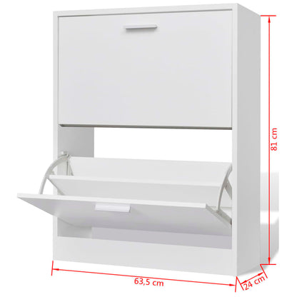 Mueble Zapatero Blanco Con 2 Compartimentos / Vetonek_5