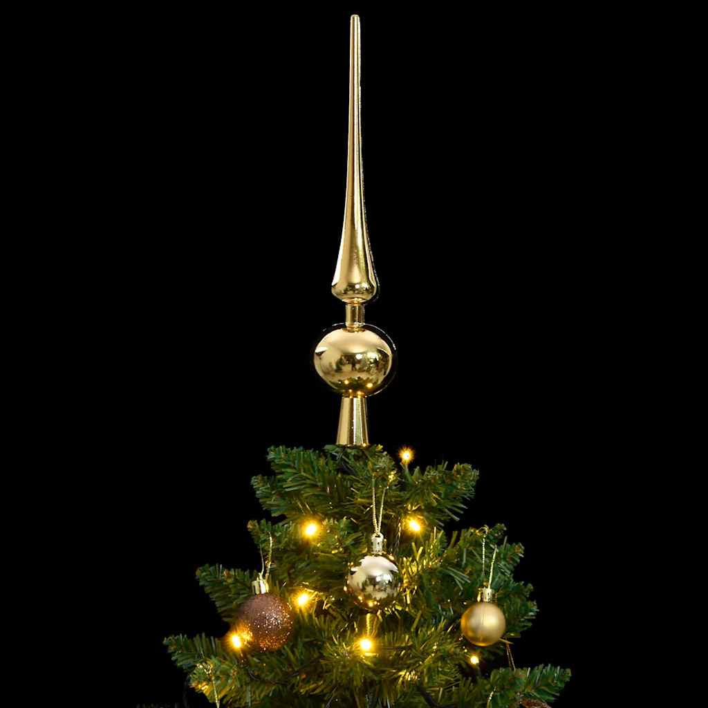 Vidaxl Árbol Navidad Artificial Con Bisagras 150 Led Y Bolas 120 Cm_1