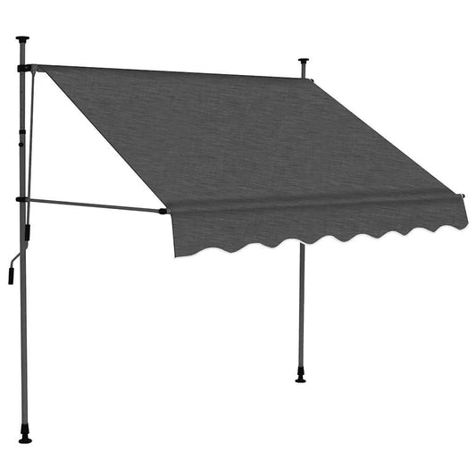 Toldo Manual Retráctil Con Led Gris Antracita 150 Cm_0