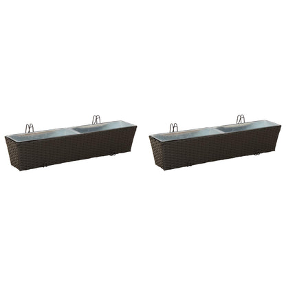 Barandilla 2 Uds. Negro 80 X 17 X 17 Cm Metal_0