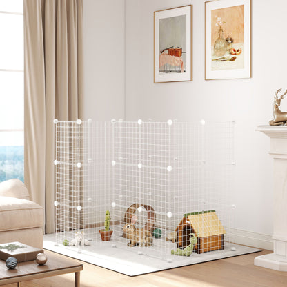 Pawhut Jaula Para Animales Pequeños Forma Personalizable 146x73x73 Cm Blanco_3
