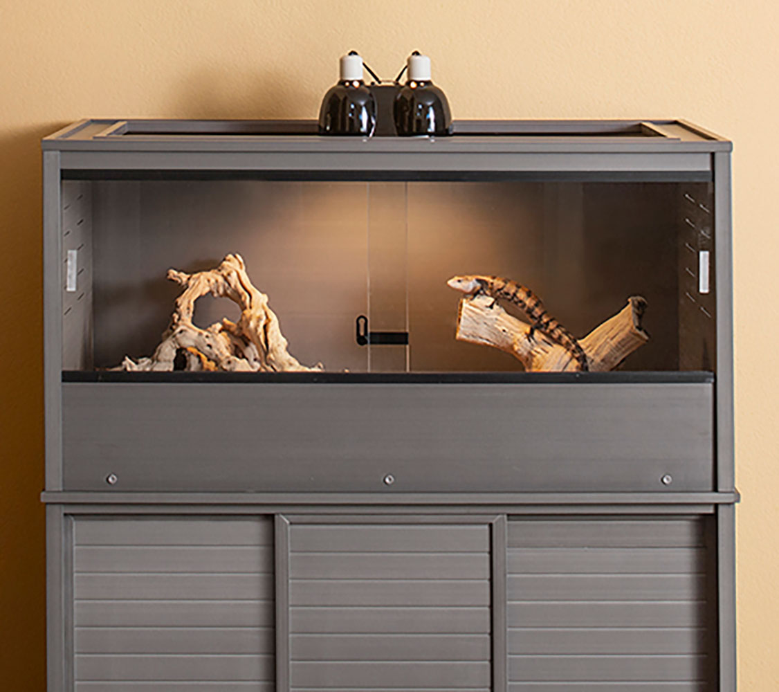 Terrario Grande Para Reptiles Y Otros Pequeños Animales Mojave - 122x61x58cm - Decorativo Para Interiores (gris)_0