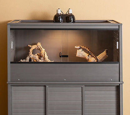 Terrario Grande Para Reptiles Y Otros Pequeños Animales Mojave - 122x61x58cm - Decorativo Para Interiores (gris)_0