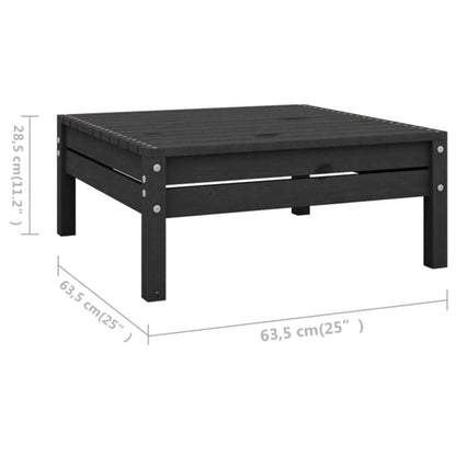 Juego De Muebles De Jardín 5 Pzas Madera De Pino Maciza Negro / Vetonek_5