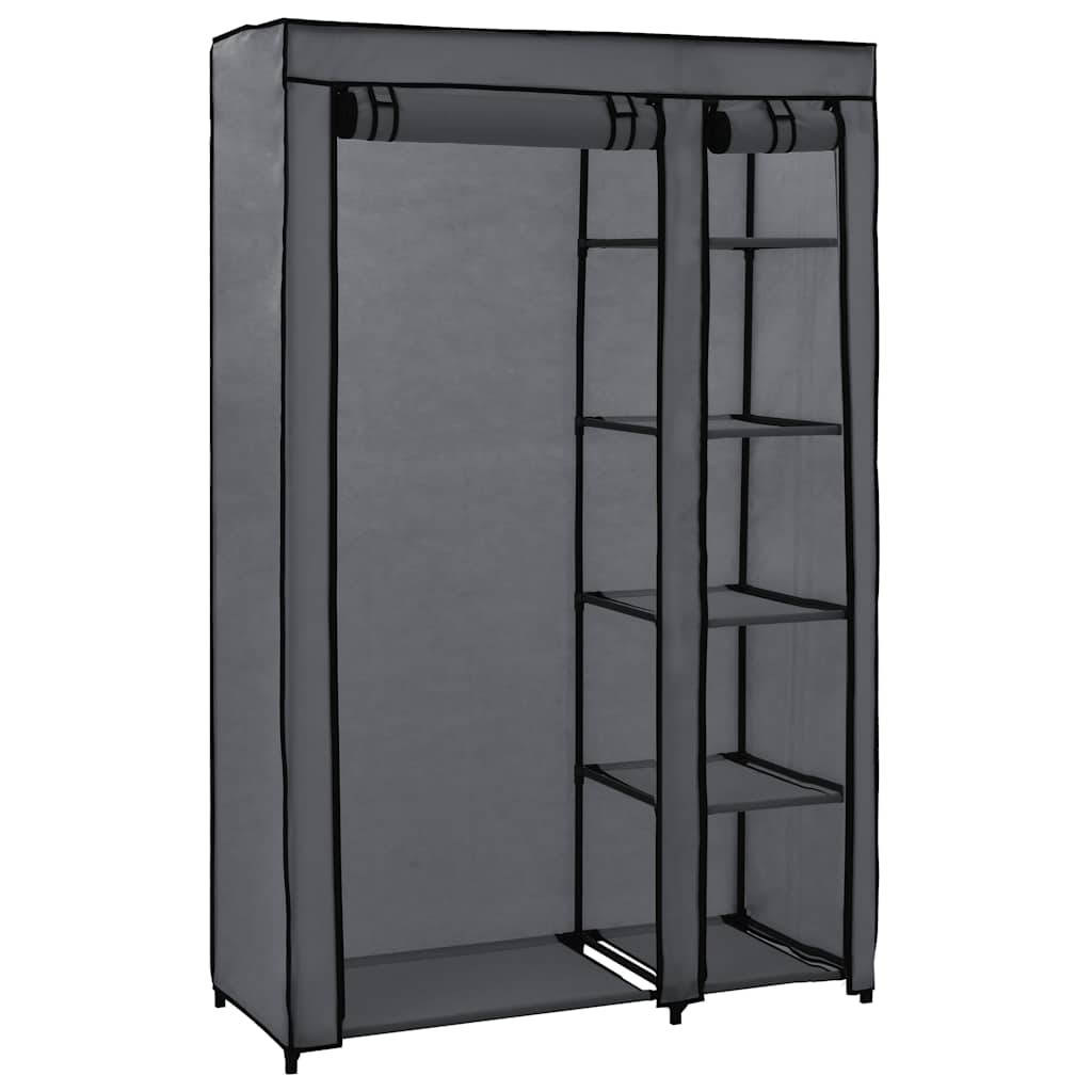 Armario Plegable De Tela Gris 110x45x175 Cm_1