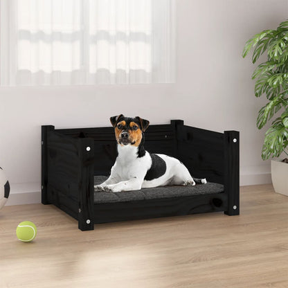Cama Para Perros Madera Maciza De Pino Negro 55,5x45,5x28 Cm / Vetonek_2