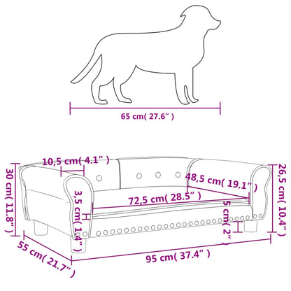 Cama Para Perros De Cuero Sintético Crema 95x55x30 Cm / Vetonek_3