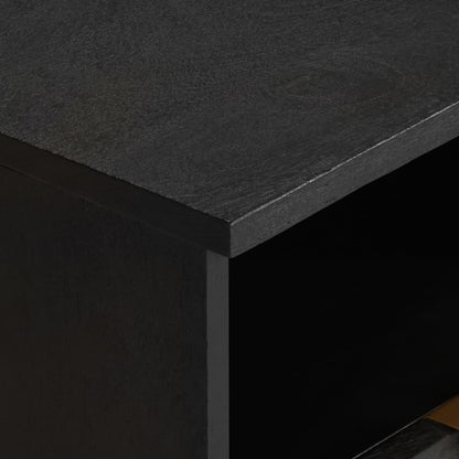 Mesita De Noche Madera Maciza De Ingeniería Negra 40x33x46 Cm_4
