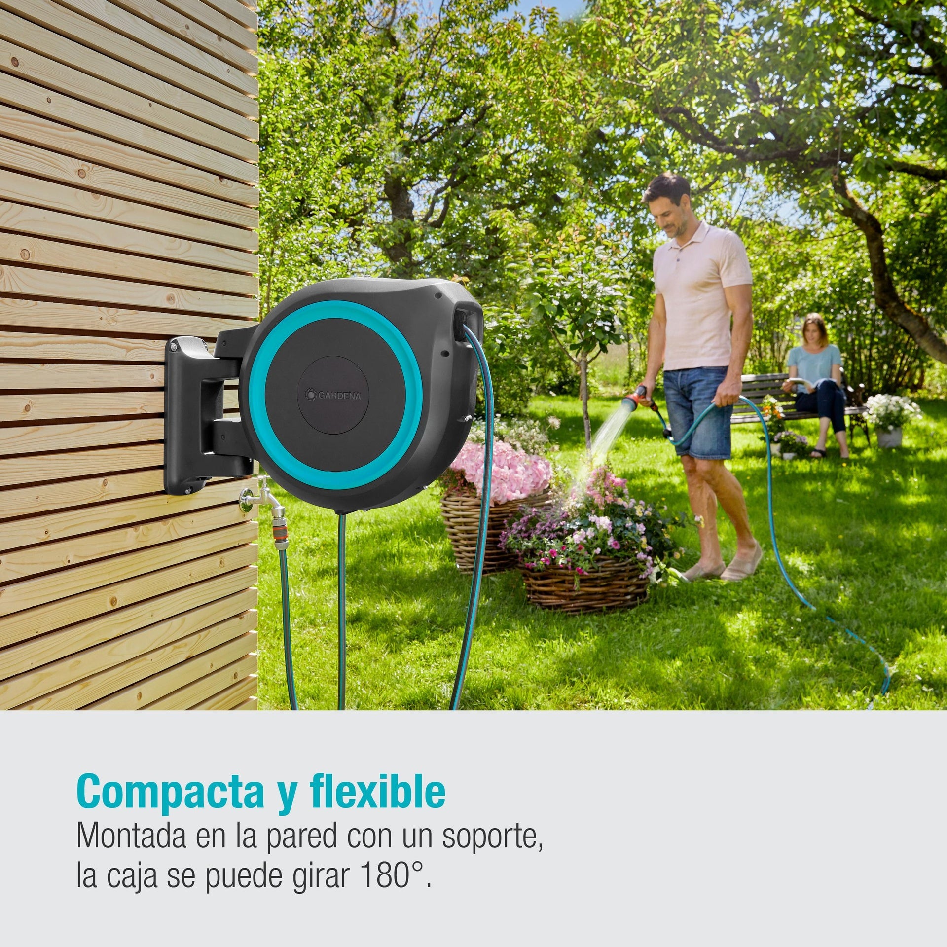 Portamanguera de pared RollUp XL 35 m Gardena (Reacondicionado)