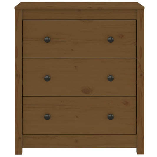 Aparador De Madera Maciza De Pino Marrón Miel 70x35x80 Cm / Vetonek_0