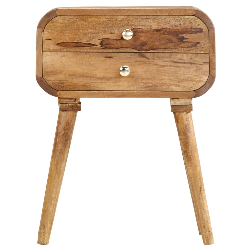 Mesita De Noche De Madera Maciza De Mango 43x30x58 Cm_1
