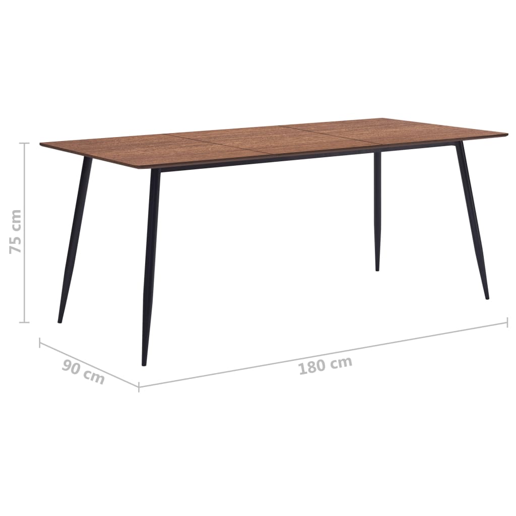 Mesa De Comedor De Mdf Marrón 180x90x75 Cm_4