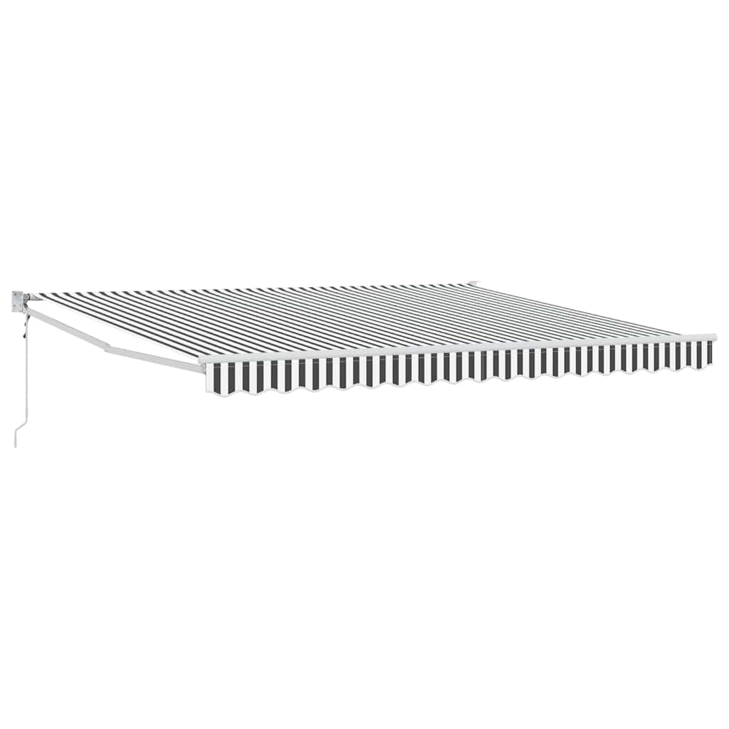 Toldo Retráctil Aluminio Y Tela Gris Antracita Y Blanco 4x3 M_0