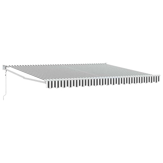 Toldo Retráctil Aluminio Y Tela Gris Antracita Y Blanco 4x3 M_0