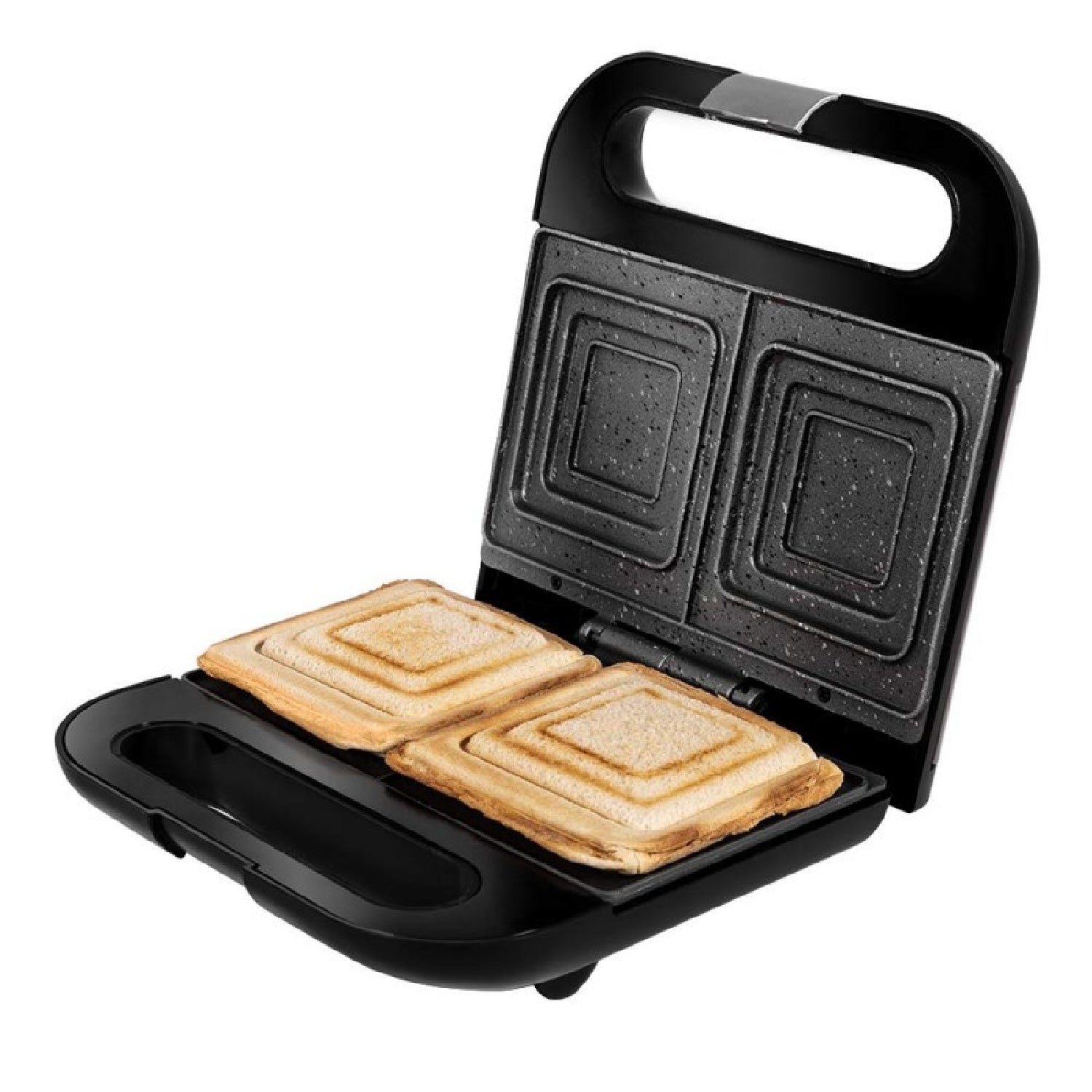 Sandwichera Rock'ntoast Sandwich Squared. 750 W, Capacidad 2 Sándwiches, Acabado En Acero Inoxidable, Placa Cuadradas Con Revestimiento Rockstone, I_0