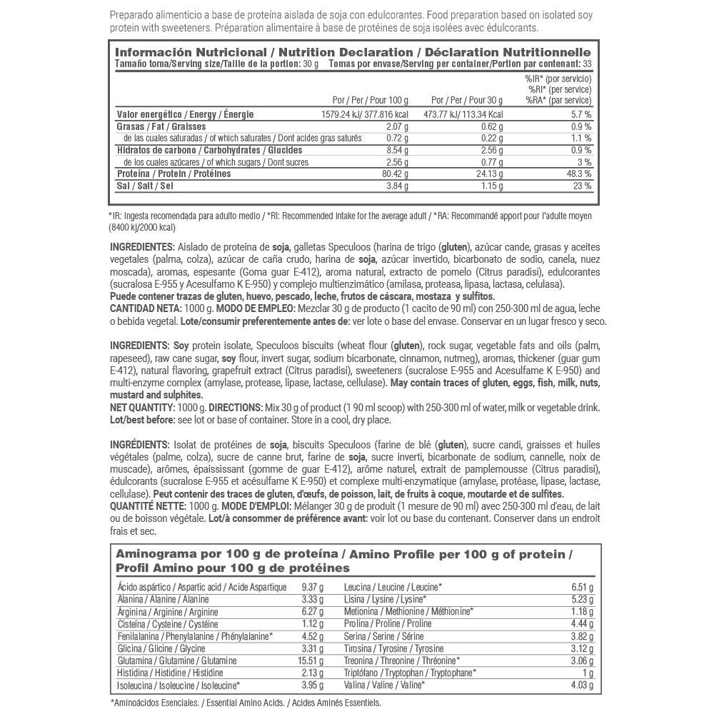 Soy Isolate90 (proteína Aislada De Soja) - 1kg - Galletas Speculoos - Proteina Soja - Masmusculo_4
