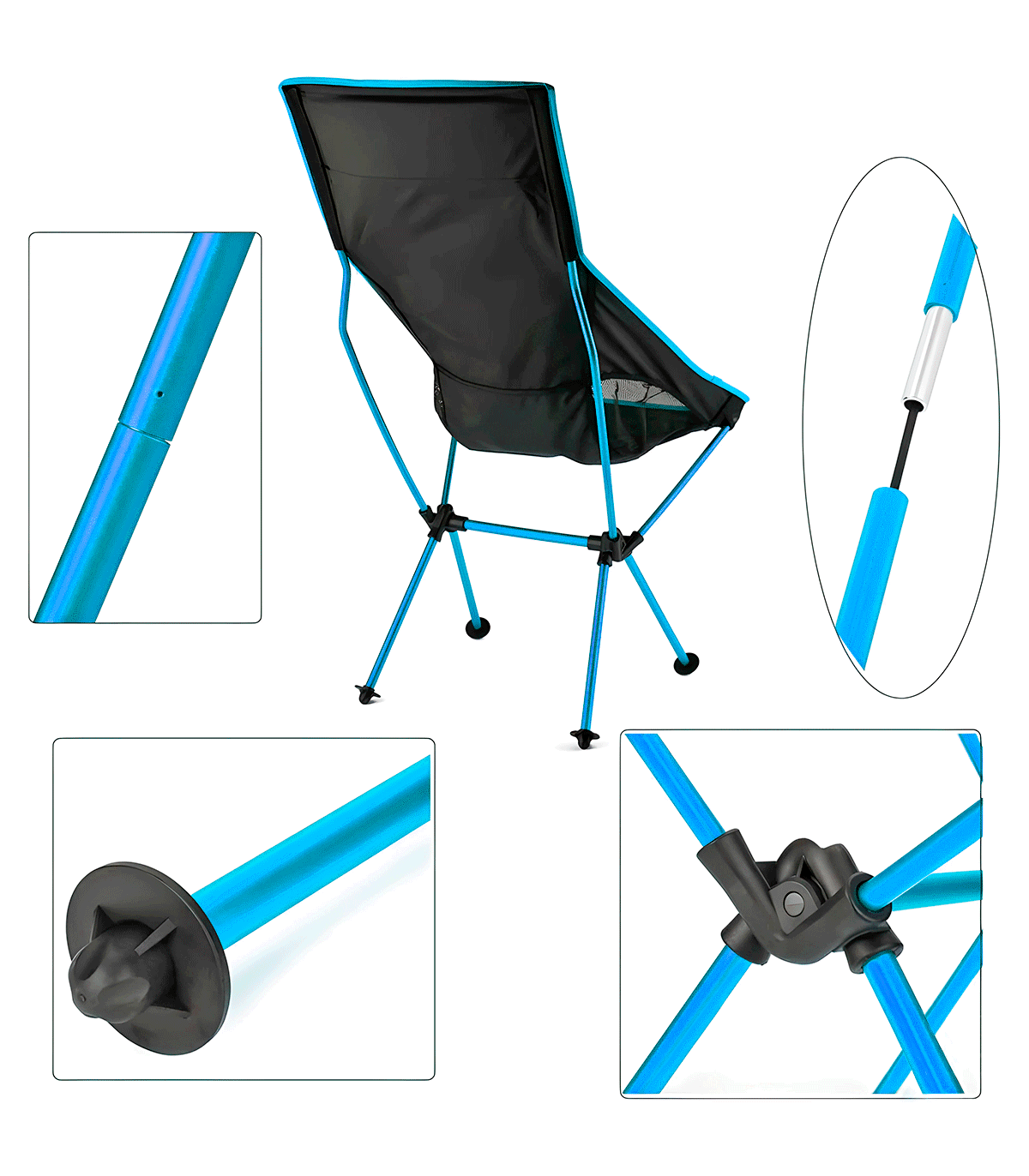 Silla Ultraligera Respaldo Alto Desmontable Aluminio_3