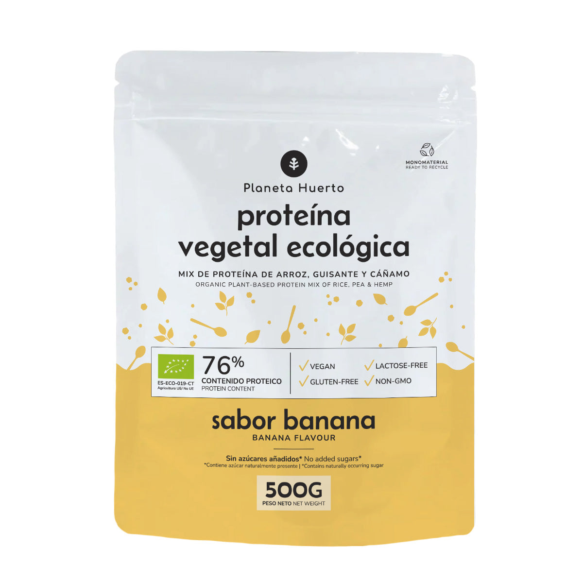 Proteína vegetal ECO 76% Banana Planeta Huerto 500 g