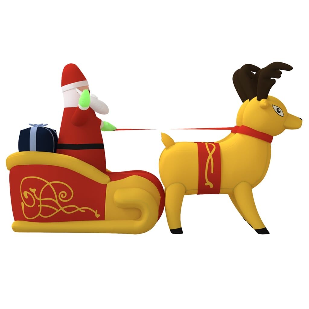 Vidaxl Papá Noel Y Renos De Navidad Inflables Con Led 130 Cm_3