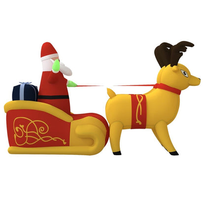 Vidaxl Papá Noel Y Renos De Navidad Inflables Con Led 130 Cm_3