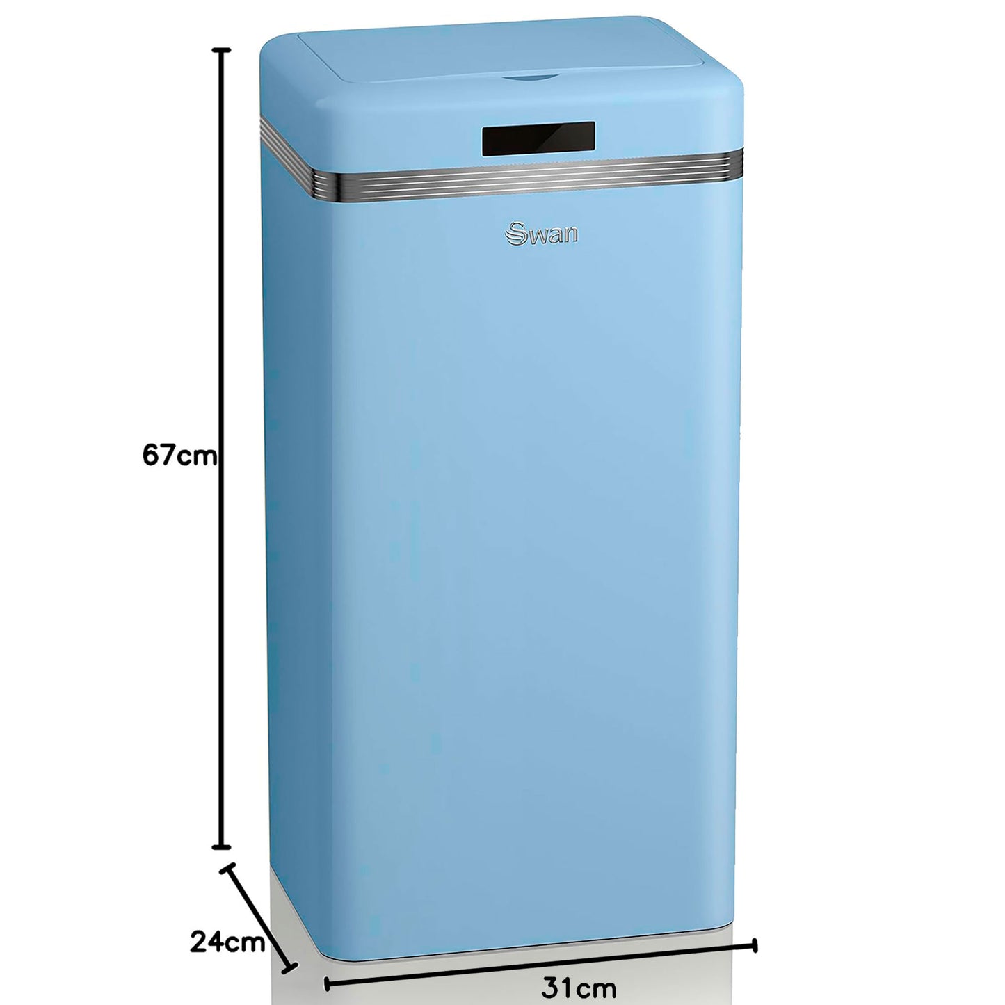 Swan Cubo De Basura Cocina Automático, Sensor De Movimiento, 45l, Metálico, Papelera Reciclaje, Swka4500blneu, Azul_5