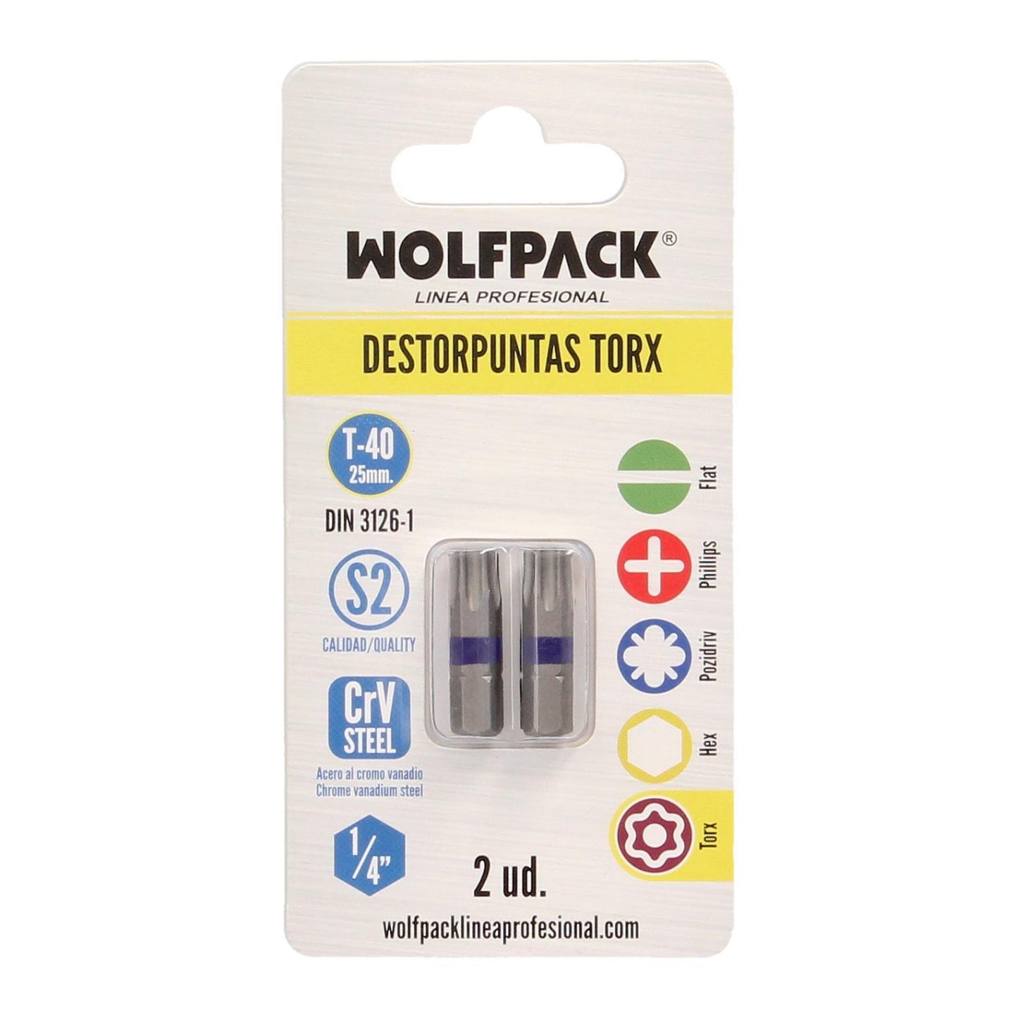 Puntas Destornillador Torx 40 Inviolable (2 Piezas). Acero S2 Al Cromo Vanadio. Puntas Hexagonales, Destorpuntas,_2