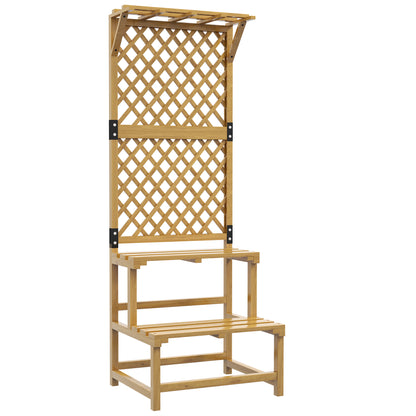 Estantería Para Plantas Outsunny Madera De Abeto Madera Natural 60x50x166 Cm_0