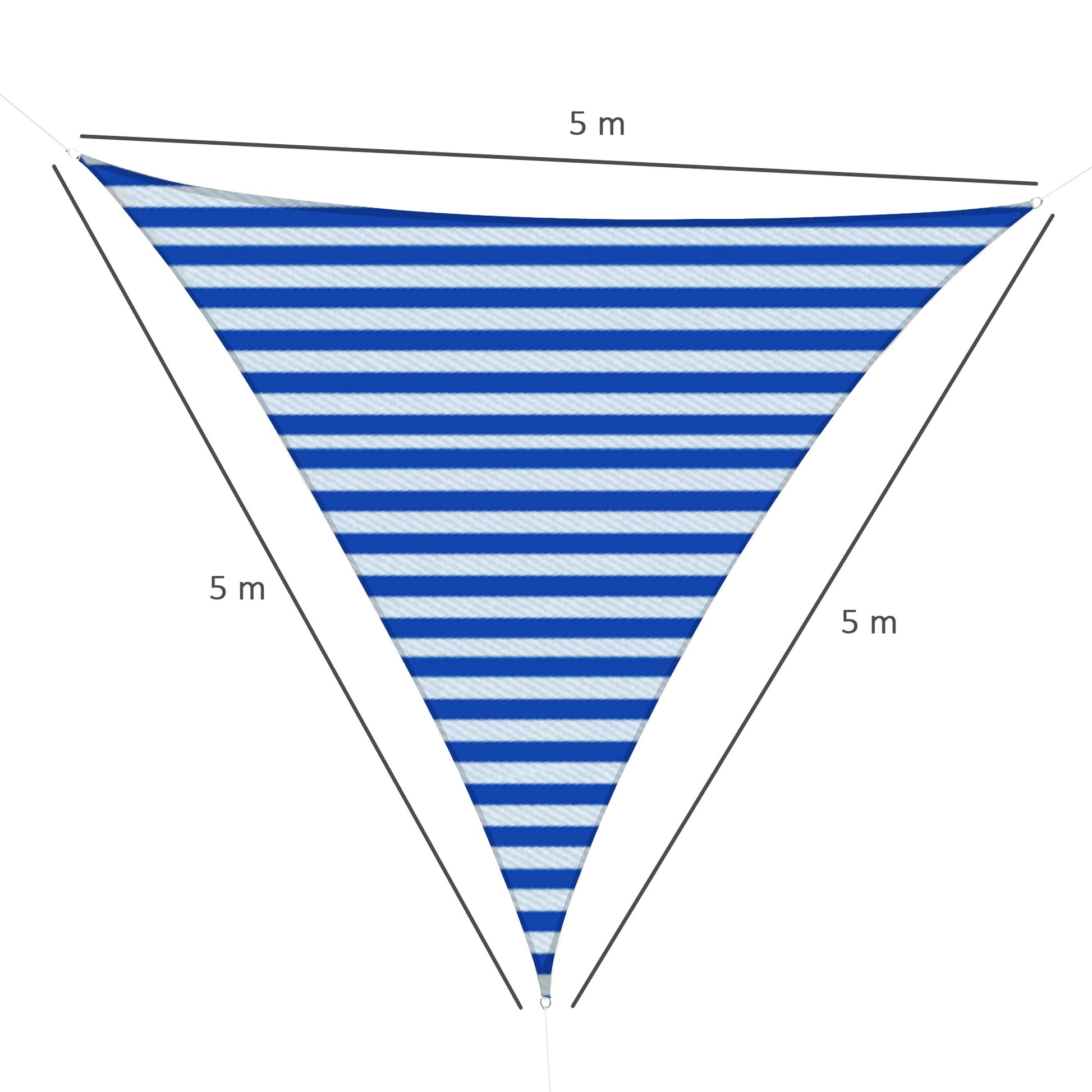 Outsunny Toldo Vela De Sombra Triangular 5x5x5m Hdpe Transpirable Protección Uv_2